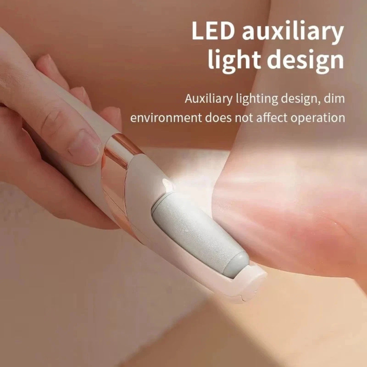 Electric Foot Callus Remover for Pedicure - Rechargeable Foot File with LED Light