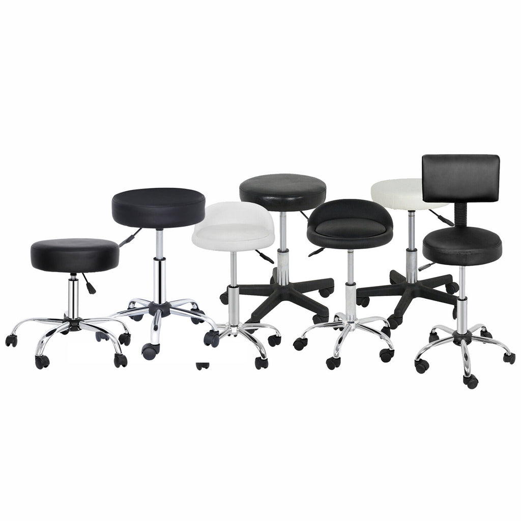 Adjustable Hydraulic Swivel Salon Stool Chair PU Leather Seat for Beauty & Tattoo