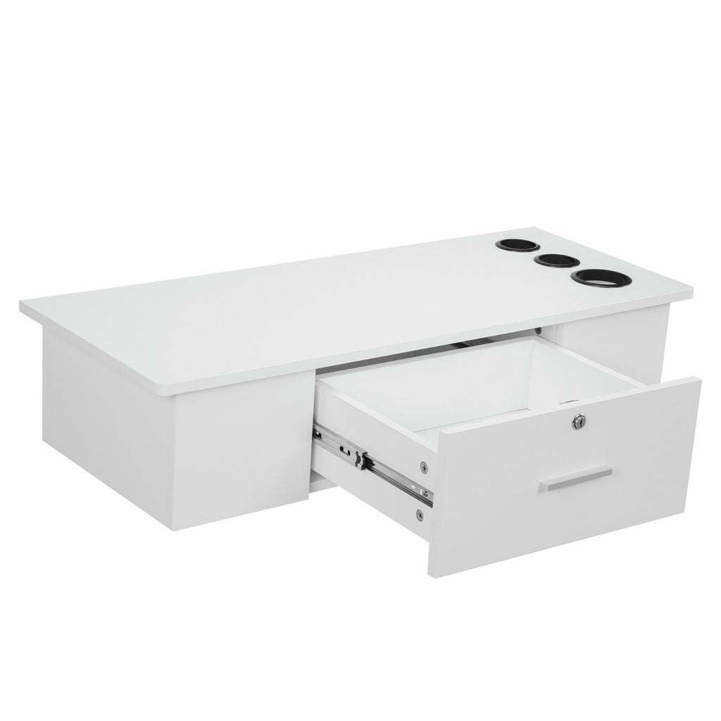 Wall-Mount Styling Station for Hair Salon Barber Spa Storage Cabinet