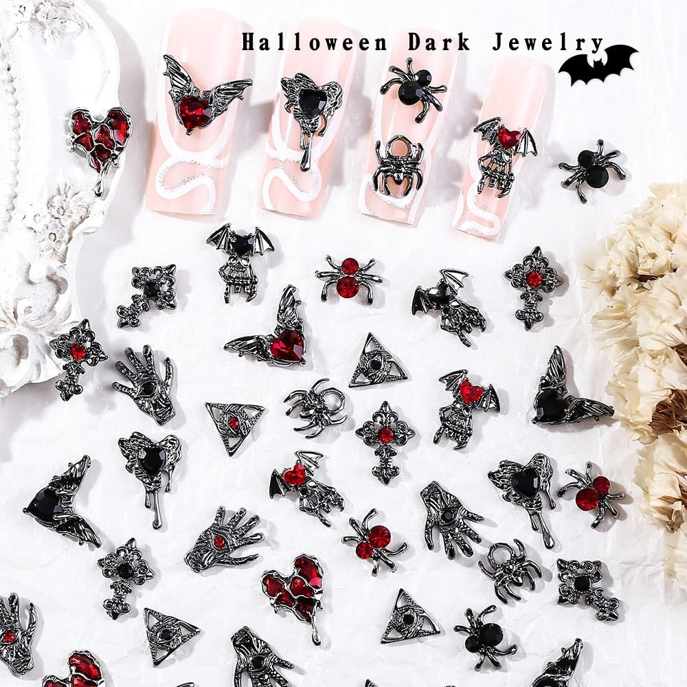 Halloween Nail Charms 3D Alloy Nail Art Decorations for Women
