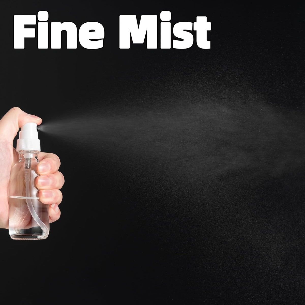 4 Pack 2oz Clear Glass Spray Bottles with Fine Mist Atomizer for Personal Care and Household Use