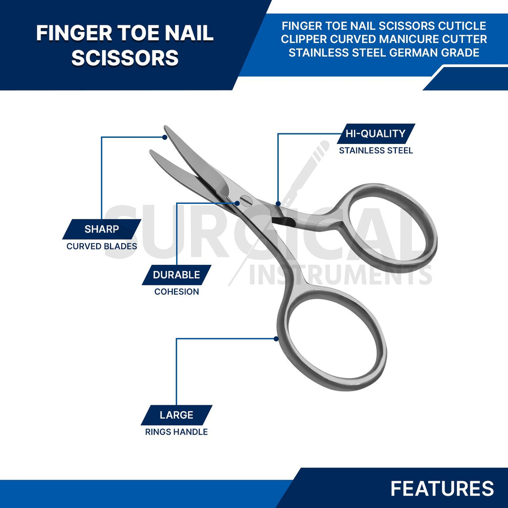 12 Pcs Curved Nail & Cuticle Scissors Set - Manicure and Pedicure Tools