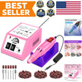 Electric Nail Drill Kit with 156 Sanding Bands & Bits for Manicure Pedicure
