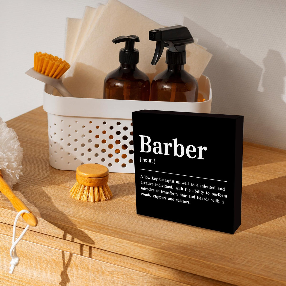 Wooden Decorative Box Sign for Home & Salon Decor 5x5 Inches