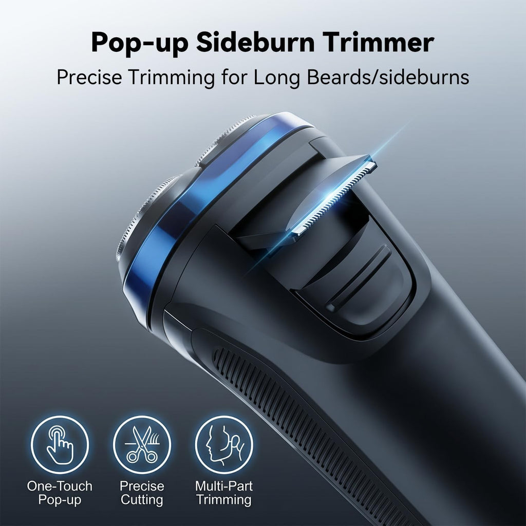 Men's Wet & Dry Electric Shaver with Pop-up Trimmer - USB-C Rechargeable