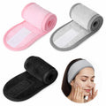 Adjustable Multicolor Facial Spa Headband Set - Soft Water-Absorbing Hairbands for Face Washing & Makeup