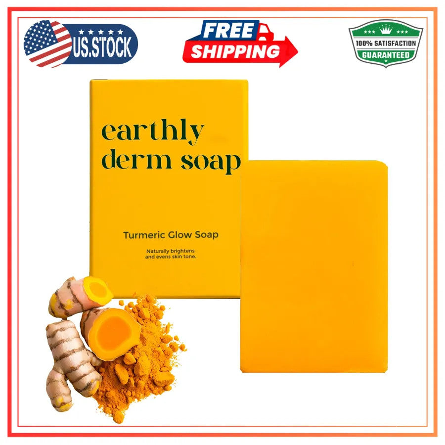 Earthly Derm Turmeric Glow Soap Natural Handmade Bar 3.5oz Moisturizing