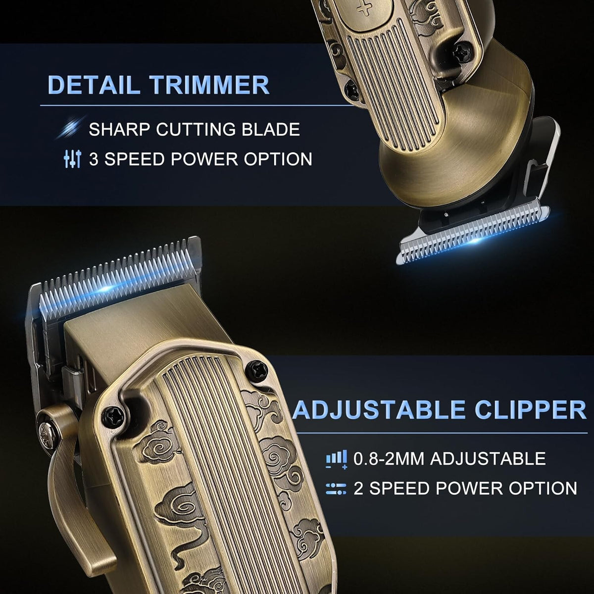 Professional Hair Clippers & Trimmer Kit for Salon & Home Use