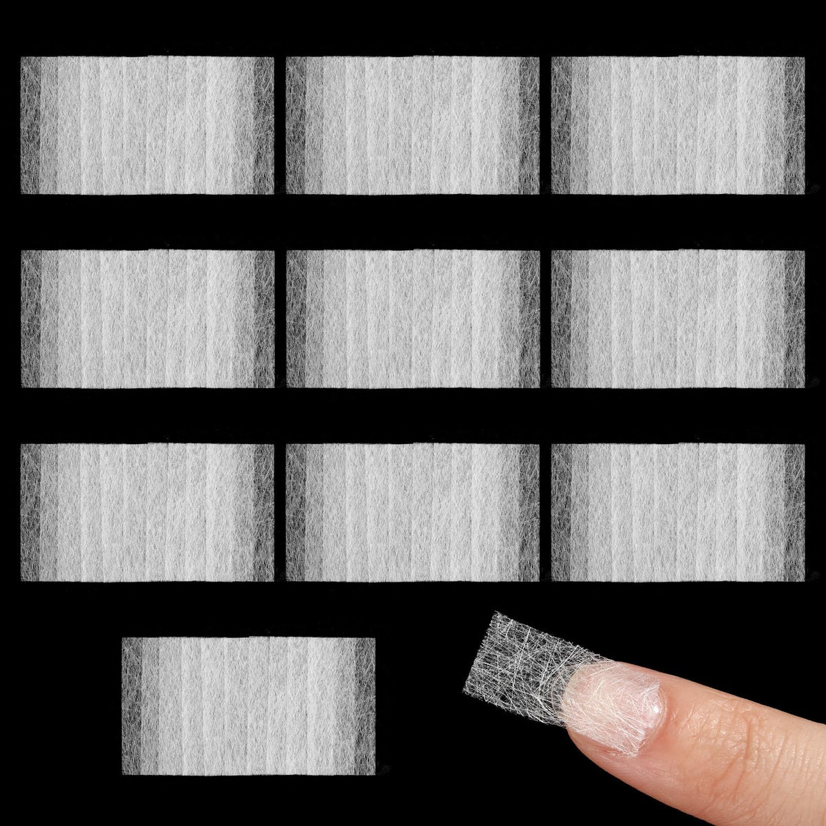 Fiberglass Nail Wraps - 100 White Silk Nail Repair Strips for DIY & Salon Use