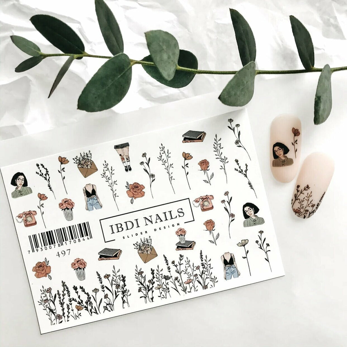 Flower and Fashion Nail Decals - Water Slide Sliders for Manicures