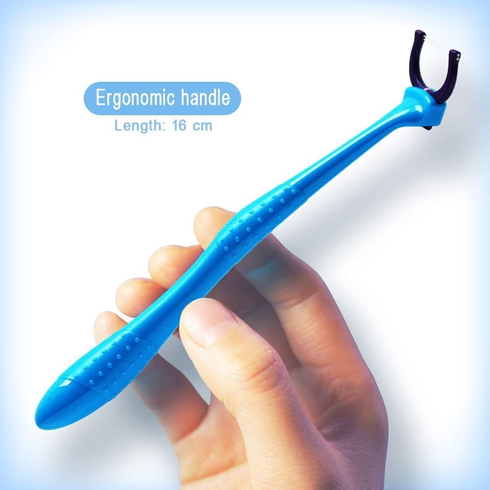 Dental Floss Refills with Long Handle - Unflavored Refillable Flosser Kit
