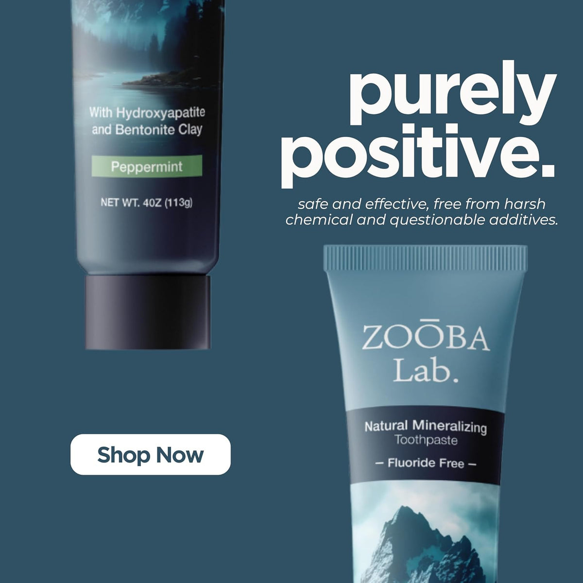 Natural Fluoride-Free Toothpaste with Hydroxyapatite & Bentonite Clay - Remineralizing & Whitening - Vegan & Sensitive Teeth Safe