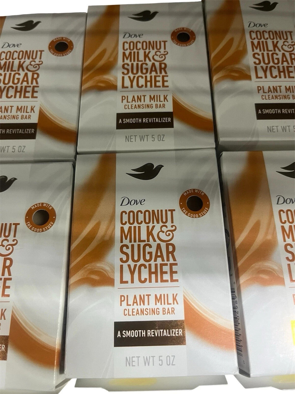 Dove Coconut Milk & Sugar Lychee Plant-Based Cleansing Bar Soap 5 oz - Lot of 8