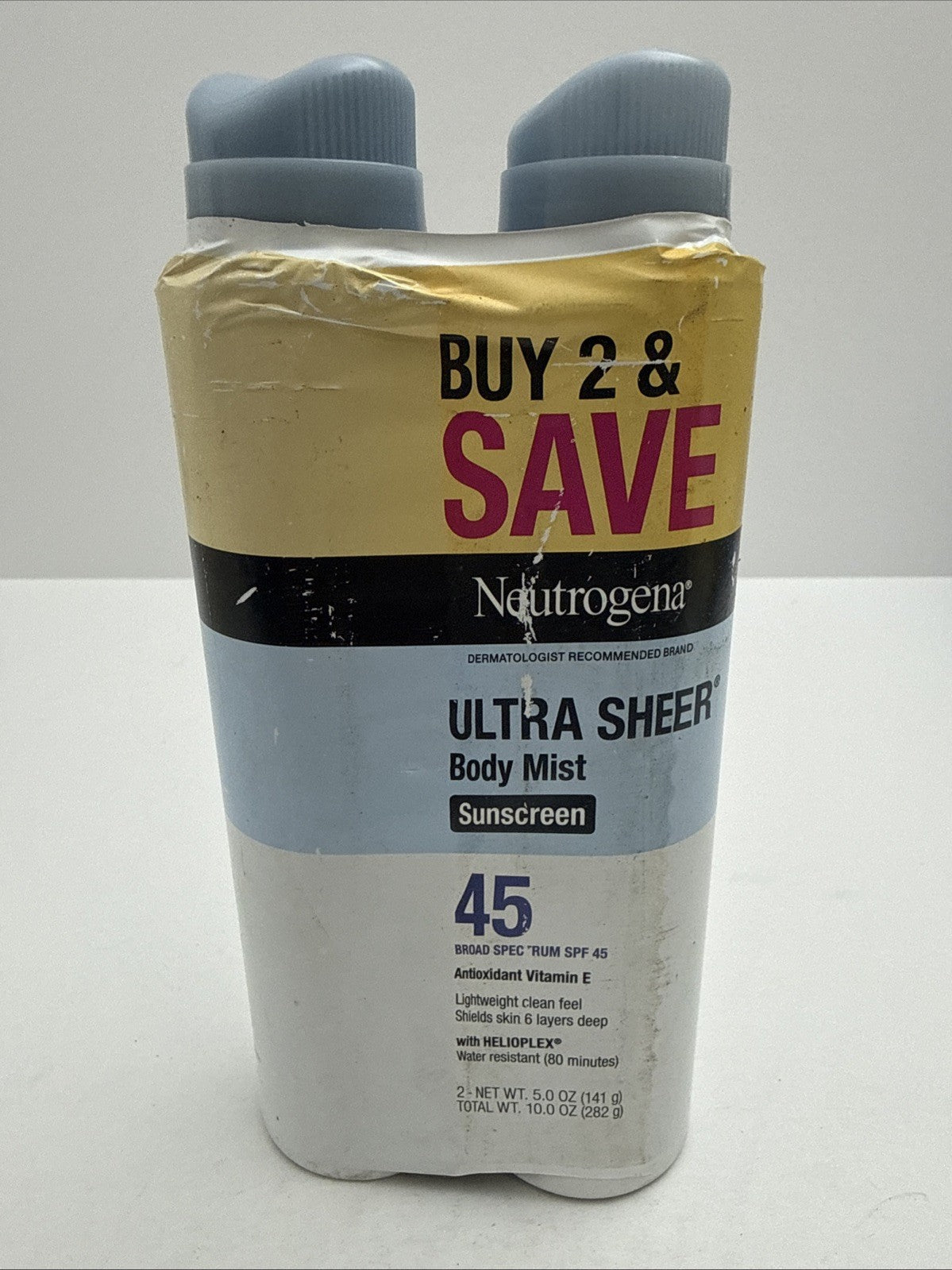 SPF 45 Sunscreen Spray for Body - 2 Pack, 5oz Each, Broad Spectrum Protection