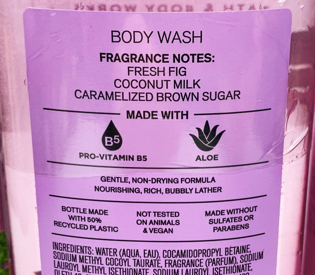 Set of 4 Brown Sugar & Fig Shower Gels - 10oz Body Wash for Men & Women