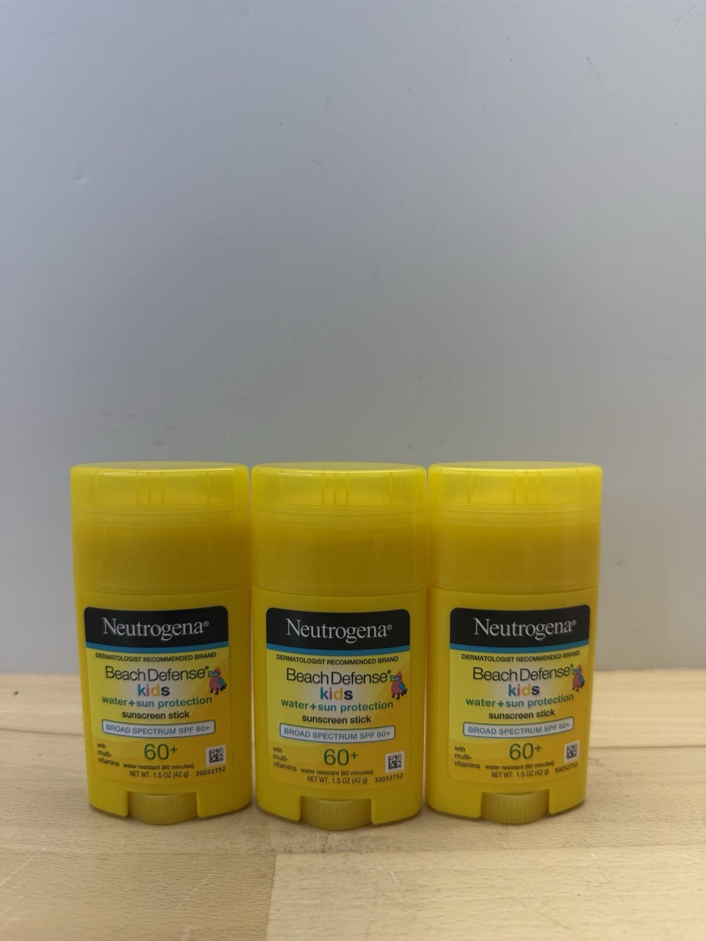 Kids SPF 60+ Sunscreen Stick - Water-Resistant Sunblock for Children, 1.5 oz, Pack of 3