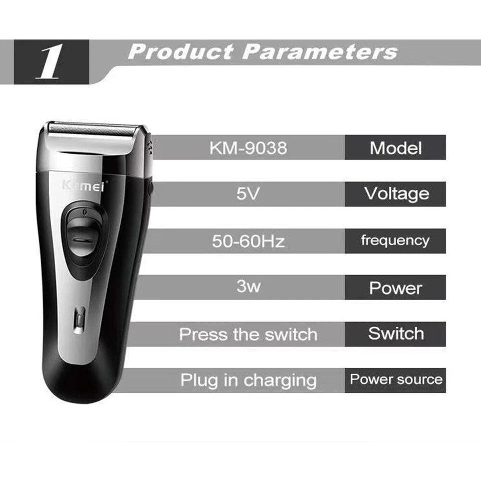 Men's Rechargeable Electric Beard Trimmer Shaver Razor - Cordless USB