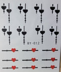 Nail Art Decal Stickers Hearts Water Transfer Nail Designs - 1 Sheet