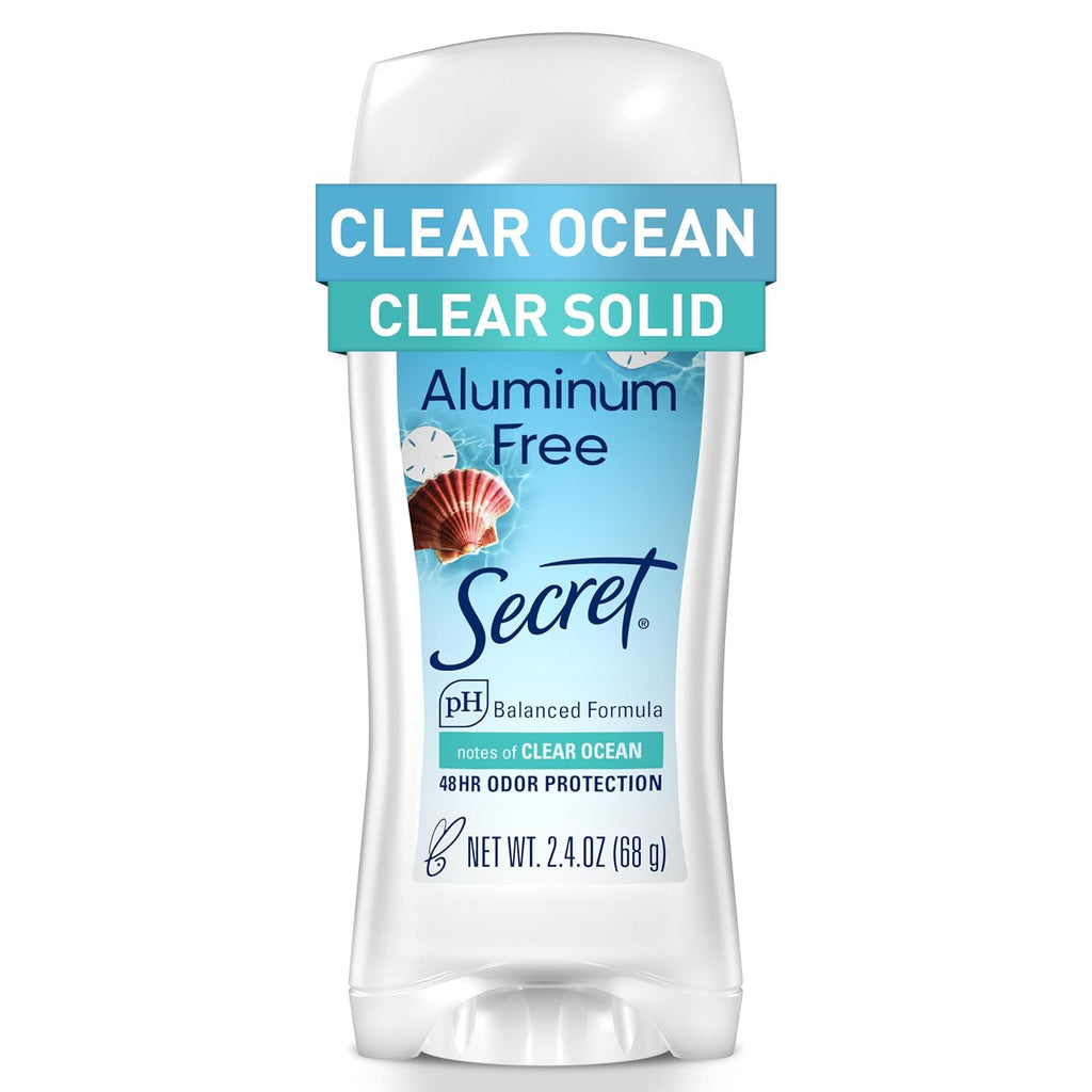 Secret Clear Ocean Aluminum Free Deodorant 48Hr Odor Protection 2.4oz