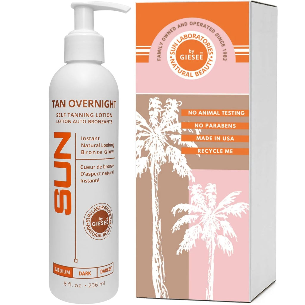 Self Tanner Lotion with Gradual Dark Bronzer - 8 oz Tan Overnight
