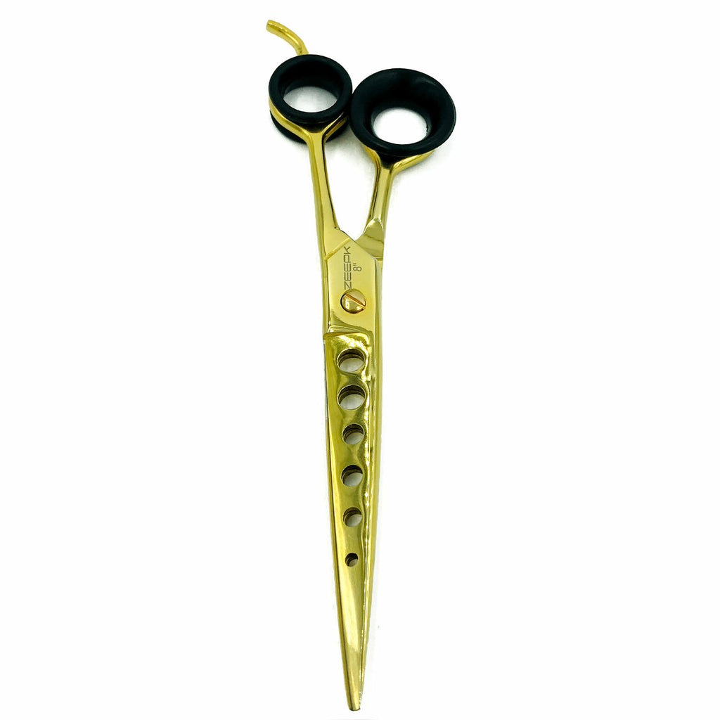 8-Inch Stainless Steel Barber Hair Cutting Scissors - Gold Finish, Right-Handed