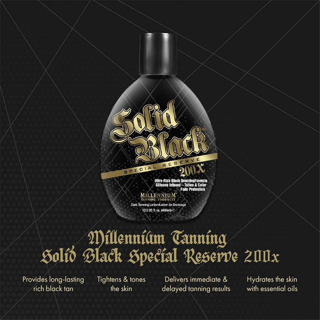 Black Bronzer Tanning Lotion 200X - Long-Lasting Dark Tan Bed & Outdoor