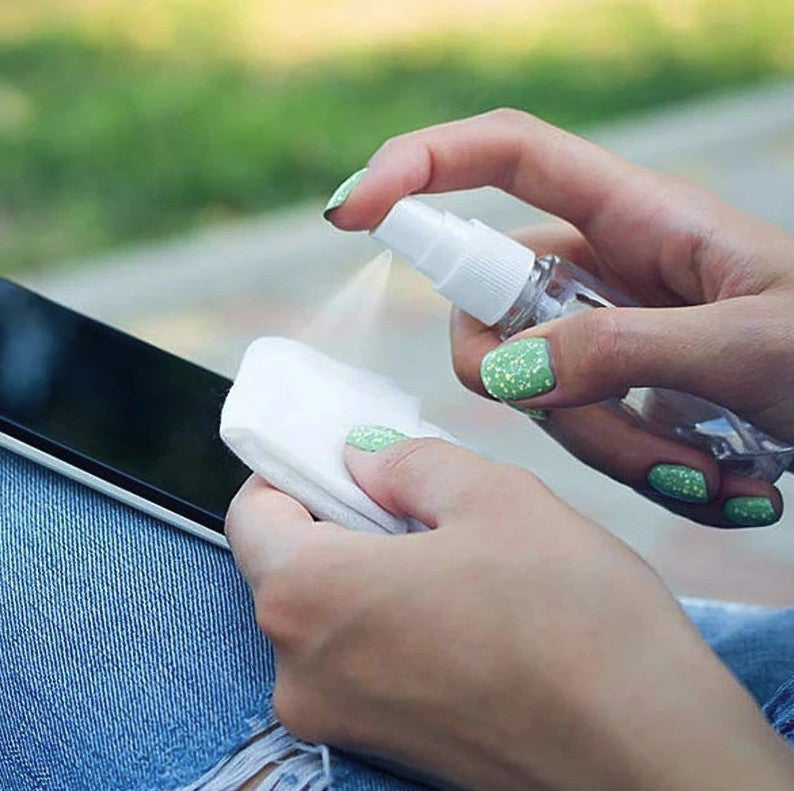Refillable Clear Spray Bottles Set - Travel Perfume & Disinfectant Containers