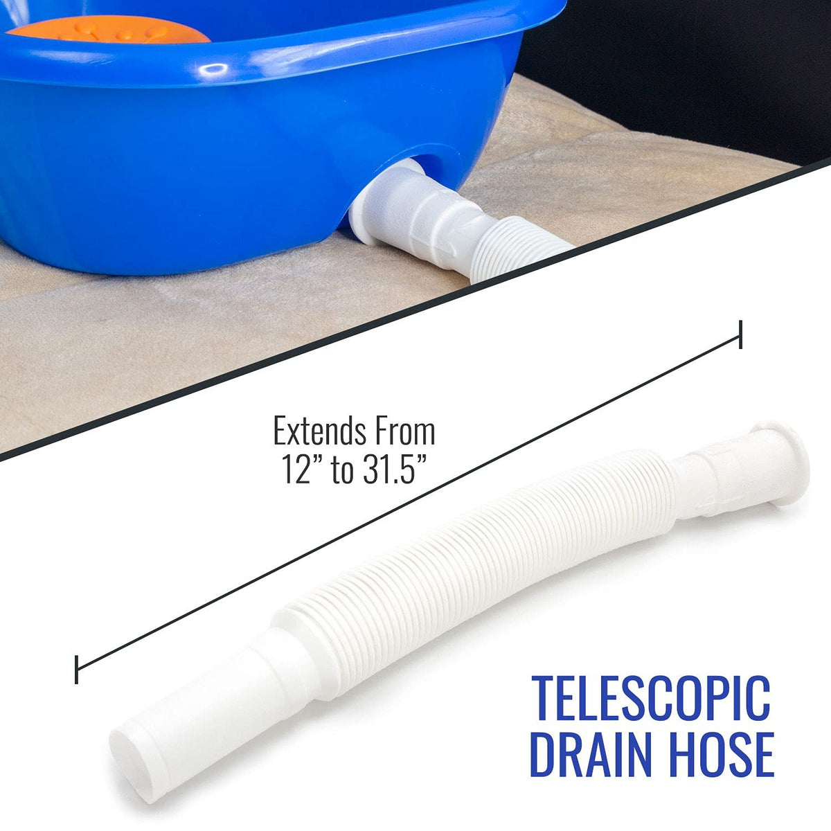 Portable Shampoo Basin with Headrest and Drain Hose for Bedside Hair Washing