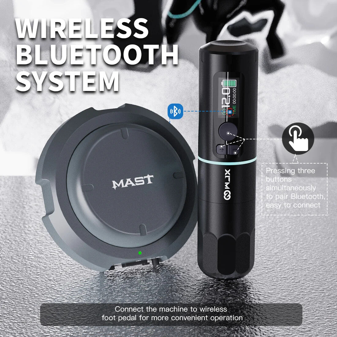 WJX W4 Wireless Tattoo Pen Machine with Two Replaceable Batteries WQP-055