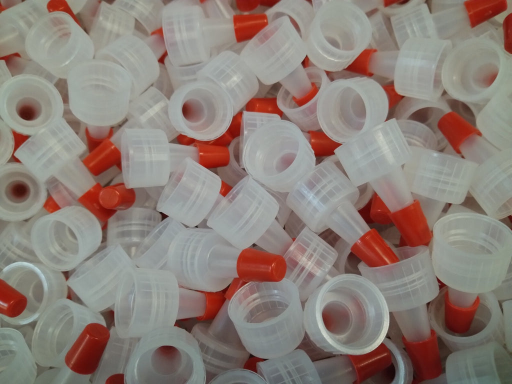 Plastic Bottle Dispensing Caps with Pre-Drilled Hole - 12-100 Count