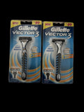 Gillette Vector 3 Razor Lot of 2 Men's Safety Razors US Seller