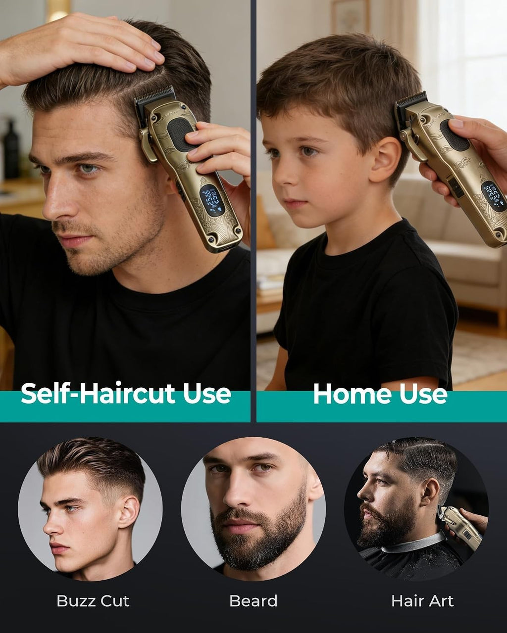 Men's Hair Clipper with Adjustable Fade & 240 Min Battery - Professional Grooming