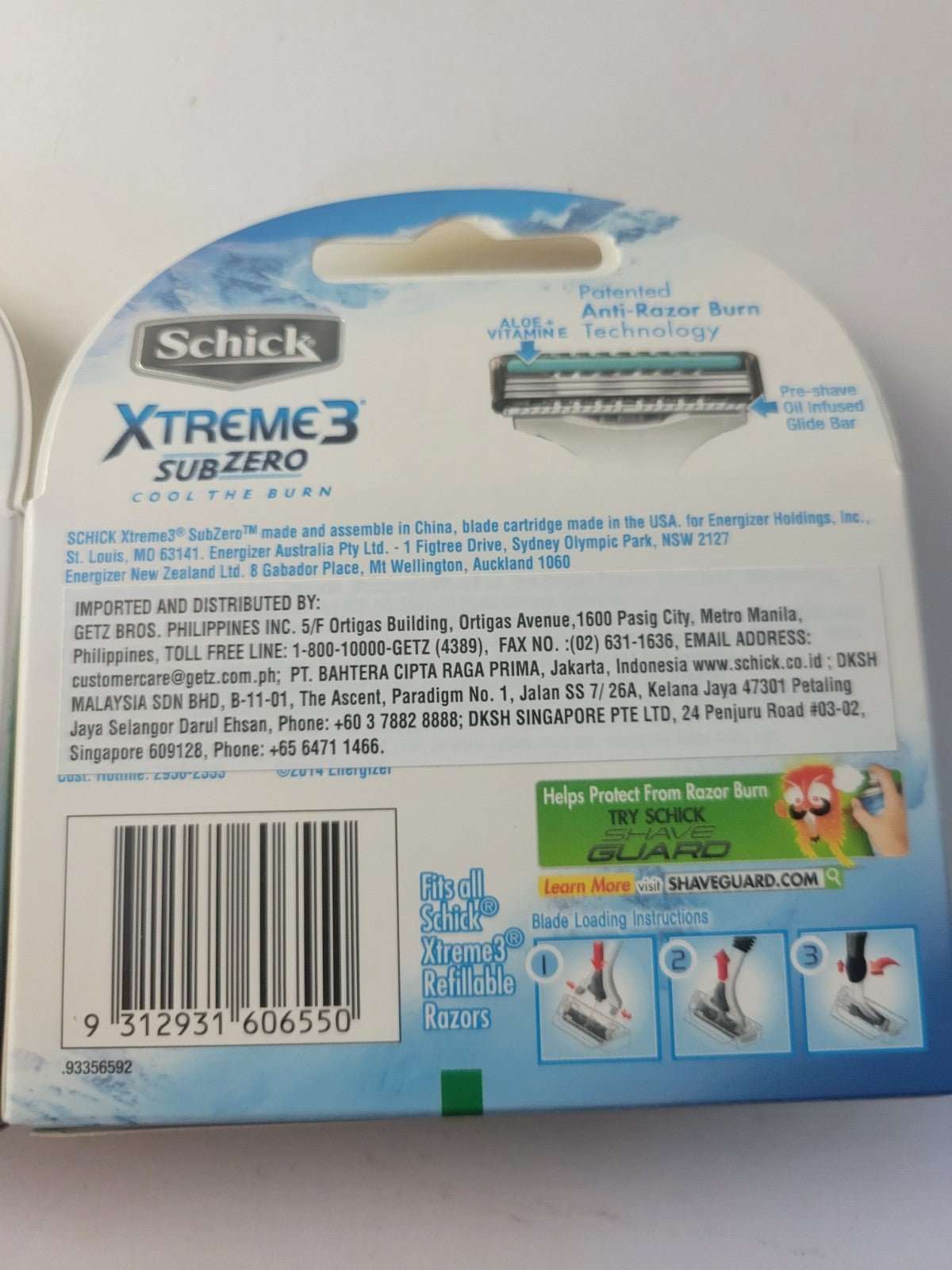 Schick Xtreme 3 Subzero Razor Cartridges 8-Pack - Compatible for Shaving