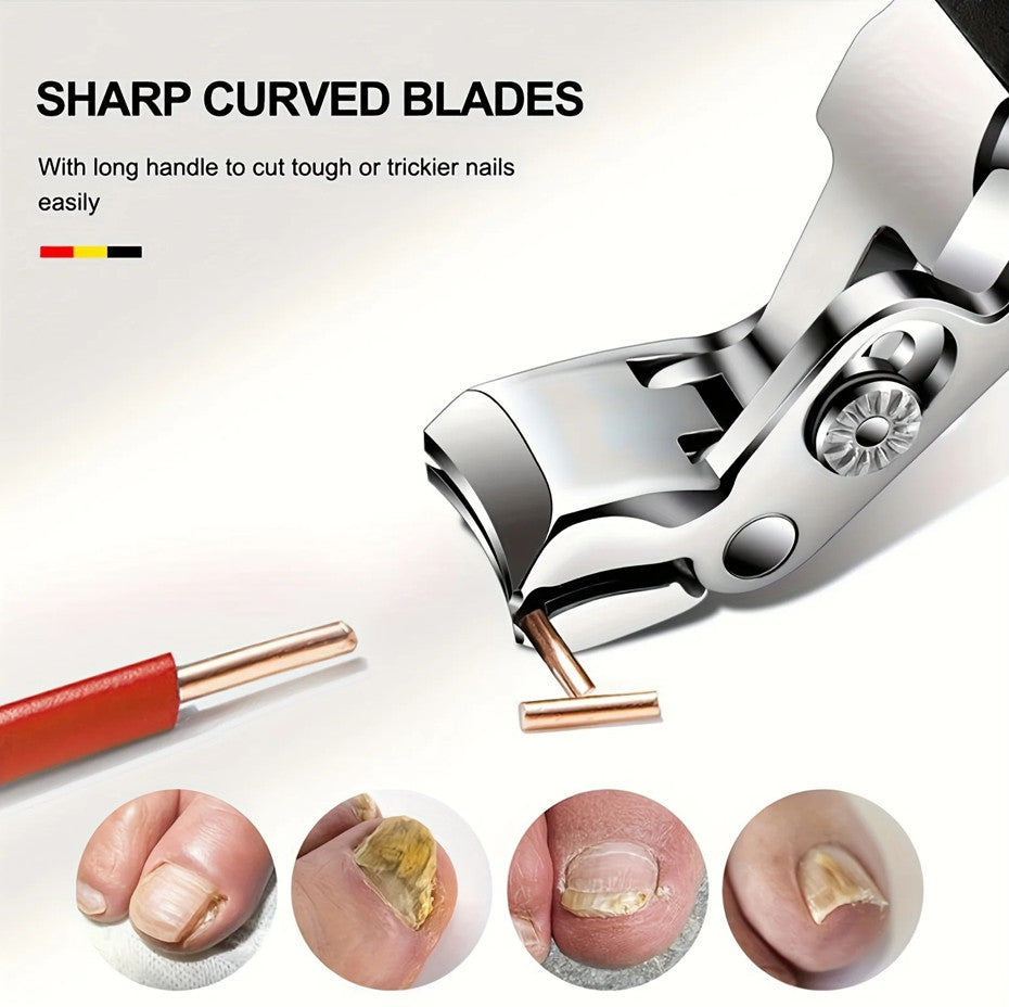 Professional Stainless Steel Toenail Clippers for Seniors Wide Jaw Design