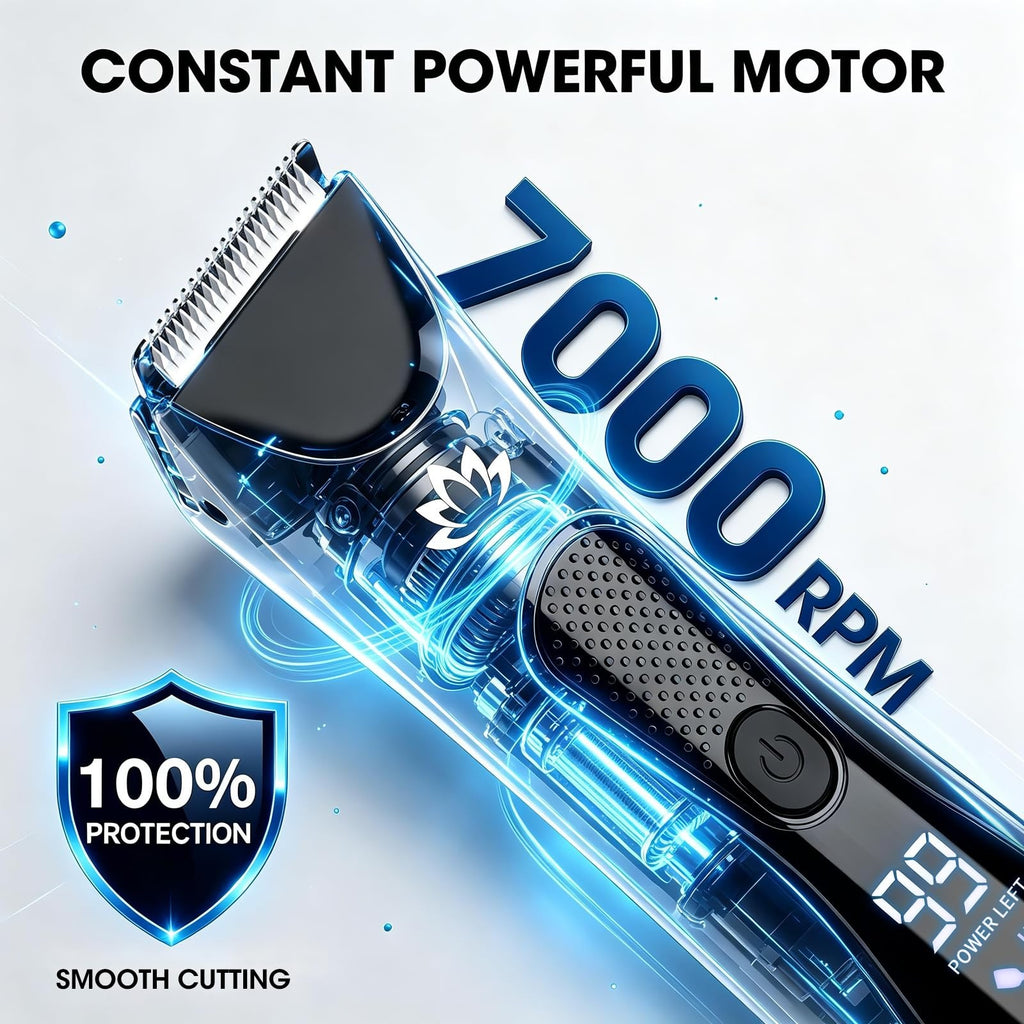 Men's Body Groomer & Ball Trimmer - Waterproof Electric Razor with LED Light