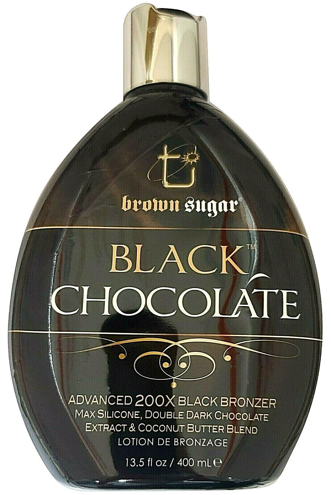 Black Bronzer Tanning Lotion 13.5 oz - Dark Chocolate & Silicone Blend
