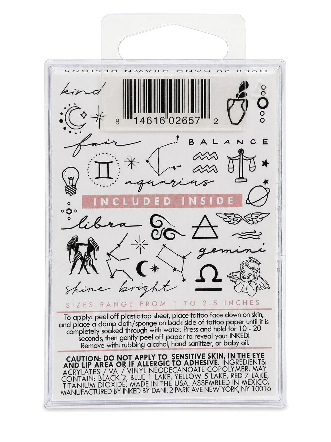 Temporary Tattoos - Air Signs Gemini Libra Aquarius Pack by Inked by Dani