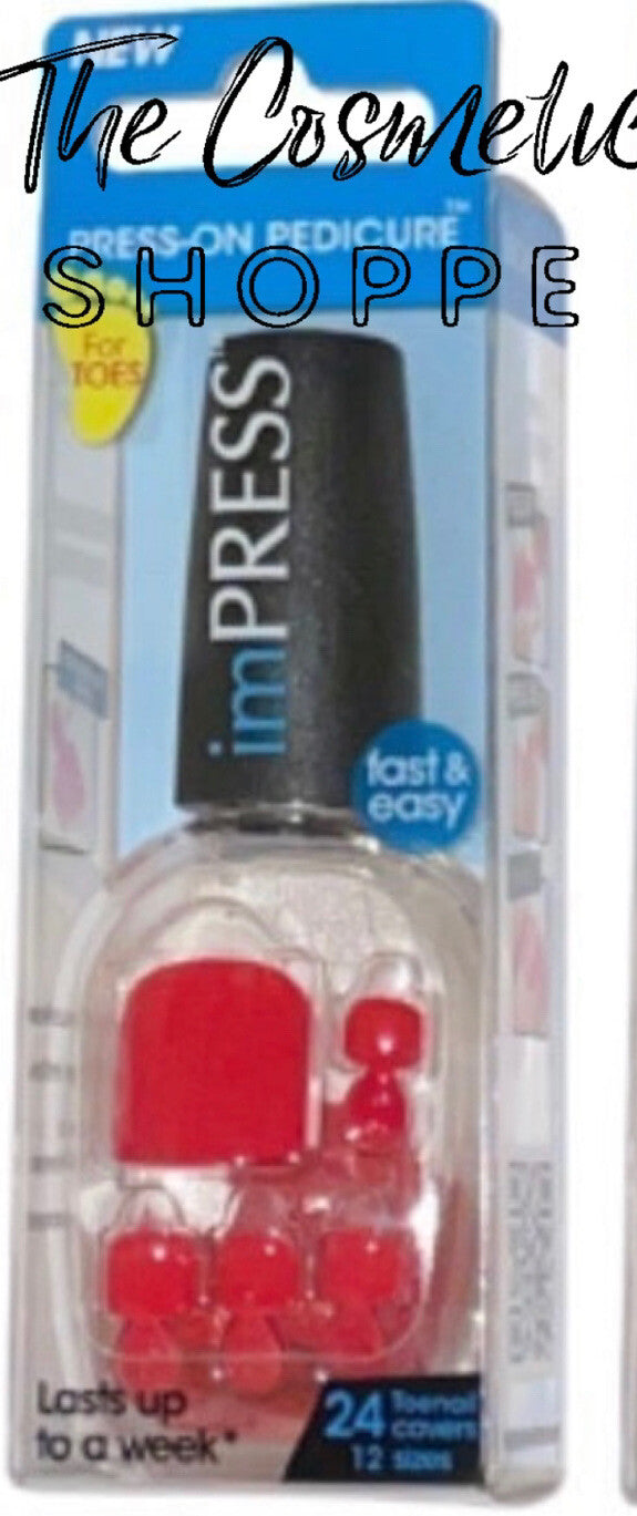 Press-On Pedicure Toenails 3-Pack Muted Red Style Media Darling Nail Art