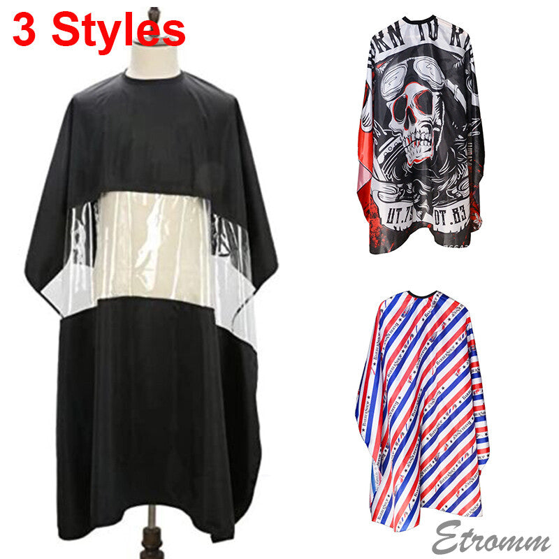 Adult Hair Cutting Cape with Transparent Window and Adjustable Clips - Salon Barber Gown