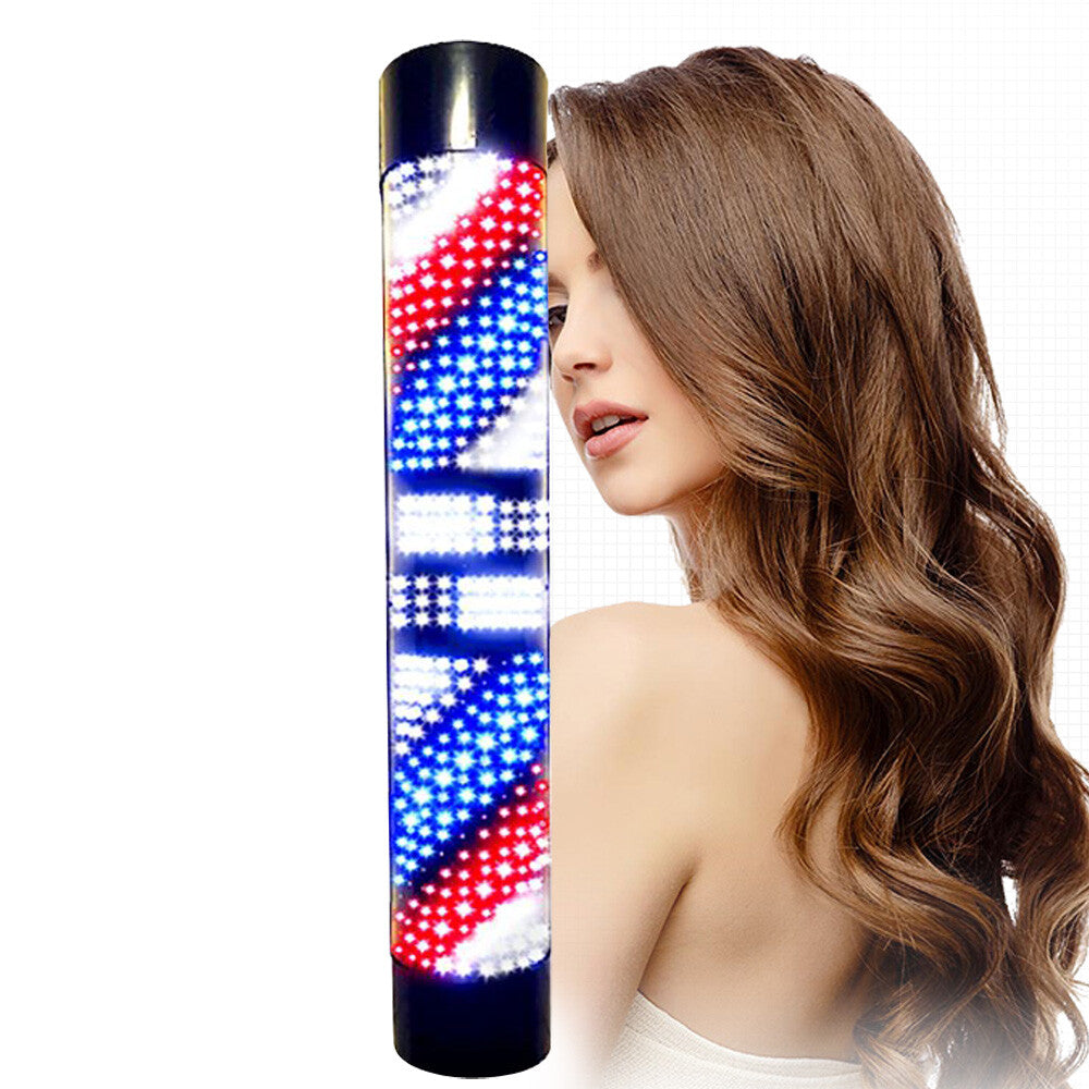 LED Barber Pole Light 3 Color Rotating Sign for Hair Salons & Shops