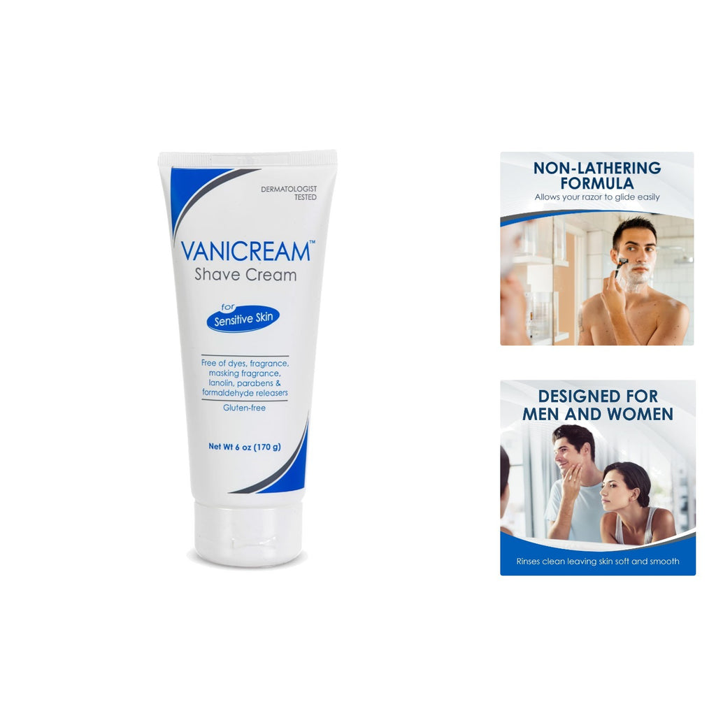 Unscented Moisturizing Shave Cream for Sensitive Skin - 6 Oz