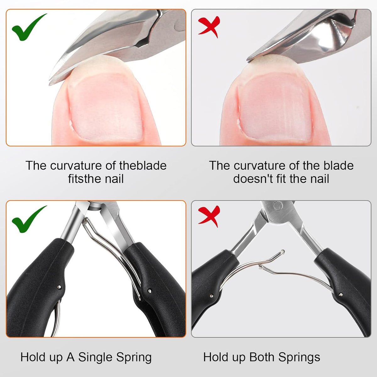 Heavy Duty Toenail Clippers Set for Thick Nails - Senior Foot Care Tool