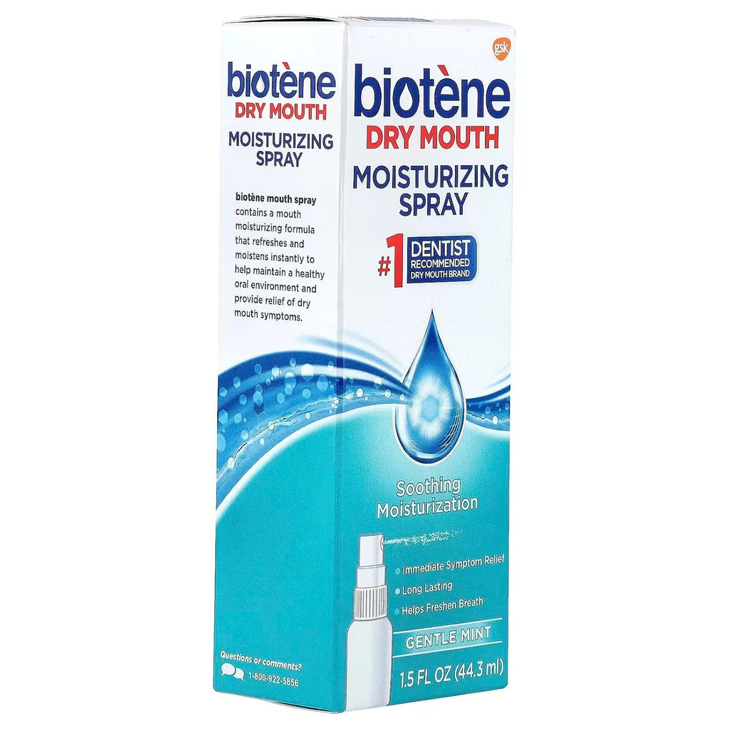 Moisturizing Mouth Spray for Dry Mouth Relief - Sugar-Free, Gentle Mint, Pack of 3