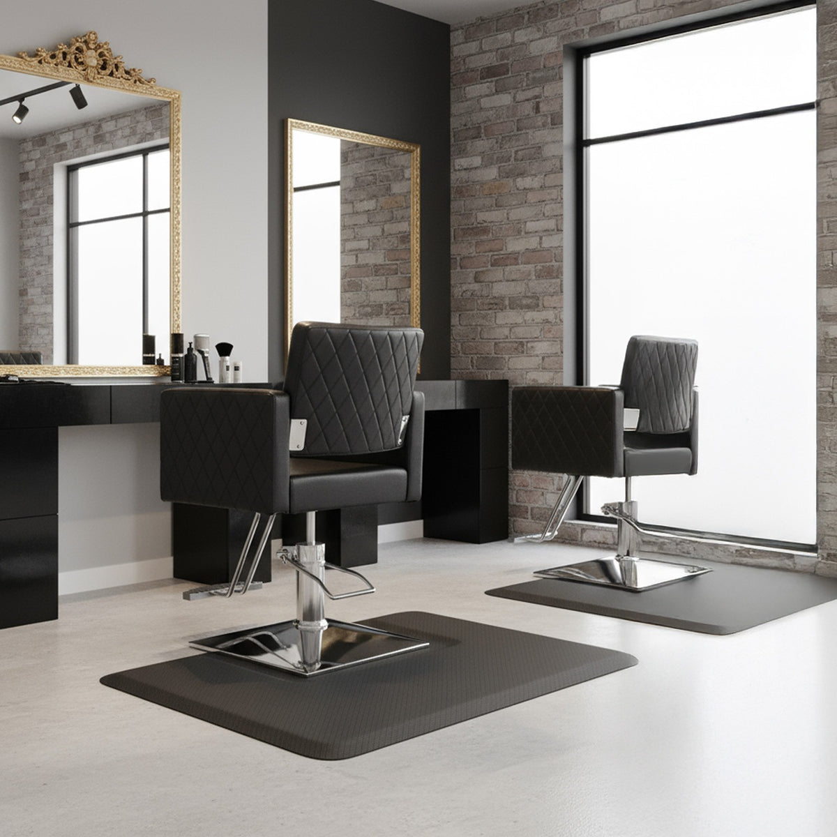 Premium Foam Salon Floor Mat with Beveled Edge - Anti-Fatigue Support for Barbers
