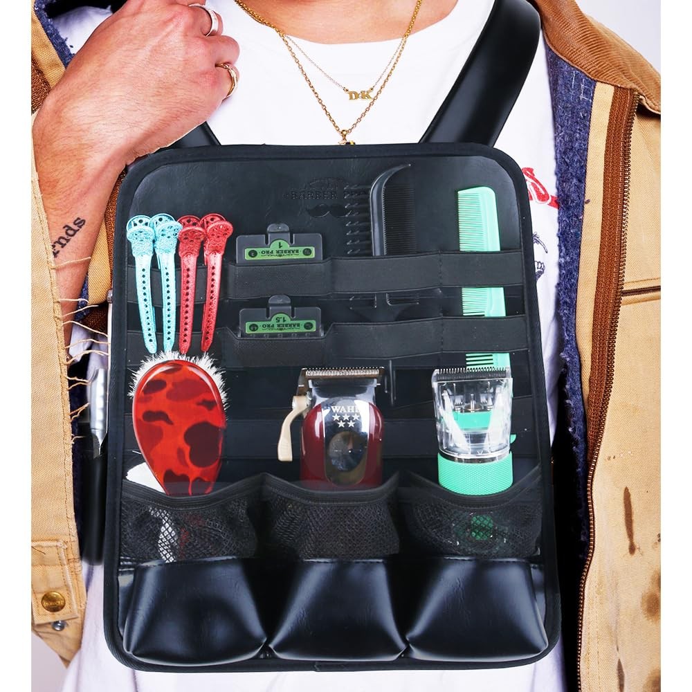 Professional Hairdresser Scissor Holster Pouch Bag Leather Chest Rig for Salon & Barber