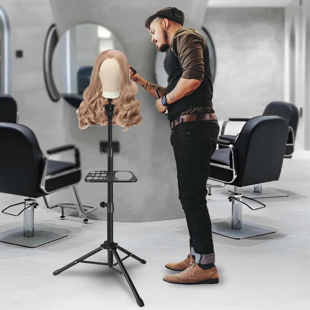 24 Inch Mannequin Head for Wigs Canvas Wig Head with Mount Hole