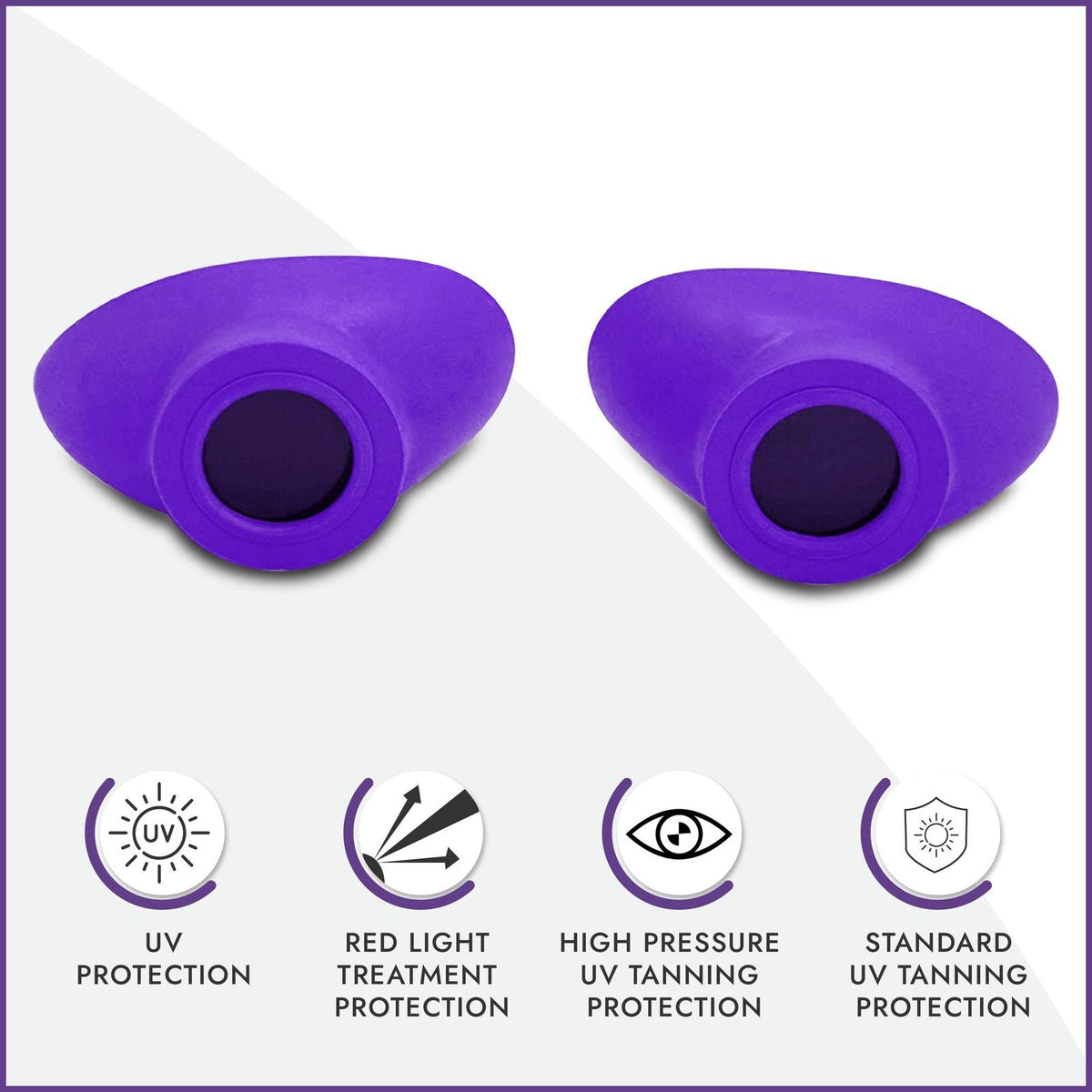 UV Protect Tanning Bed Goggles - Slim Flex Eyeshields for Indoor & Outdoor Use