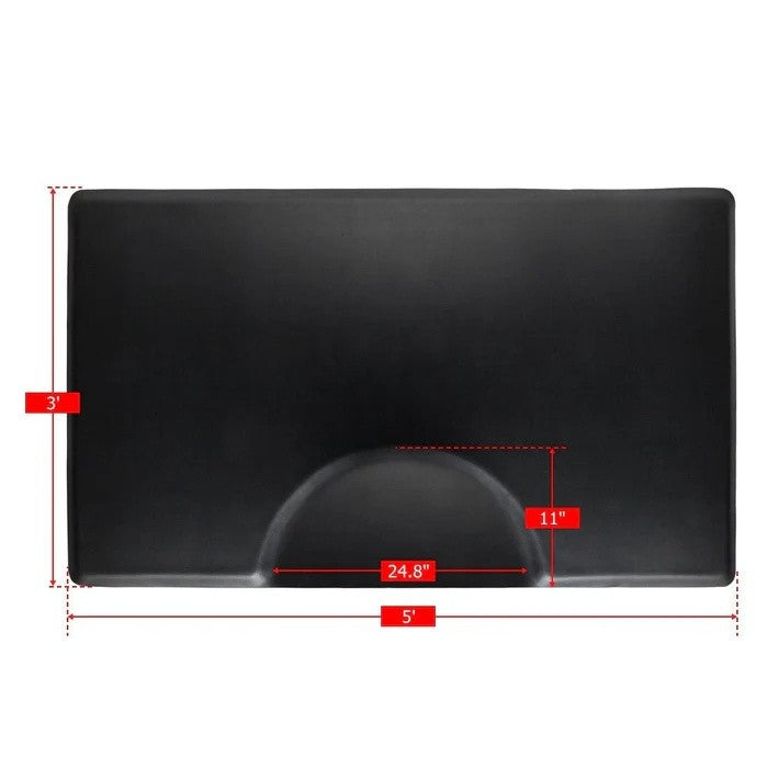 Anti-Fatigue Salon Mat 3ft x 5ft 5/8 Inch Thick Non-Roll Edge Black