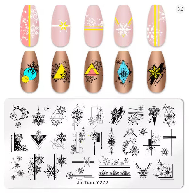 Nail Stamping Plate Winter Theme Jintian Y272 for Nail Art