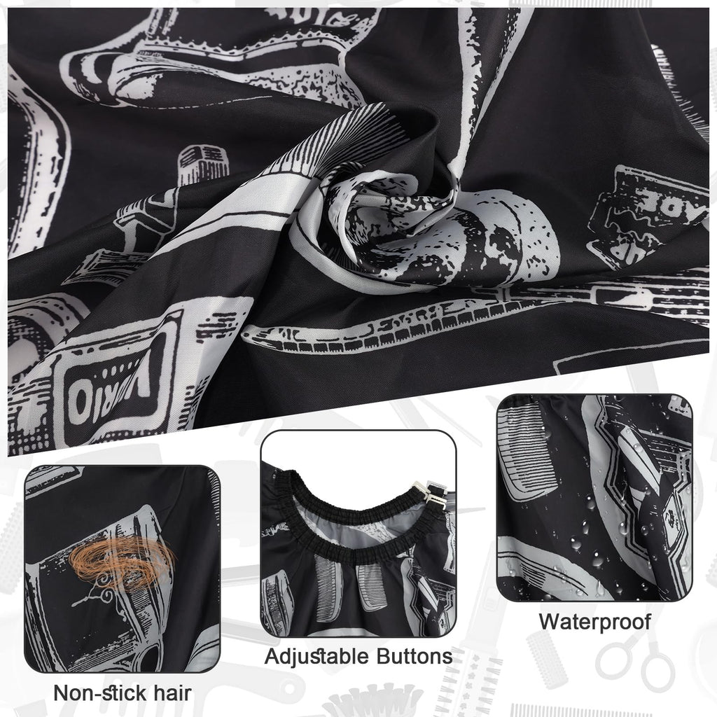 Hair Cutting Barber Cape with Neck Duster & Brush Set for Salon & Home Use